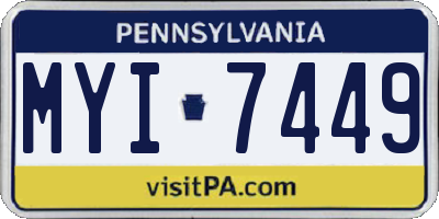 PA license plate MYI7449