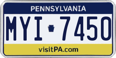 PA license plate MYI7450