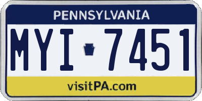 PA license plate MYI7451