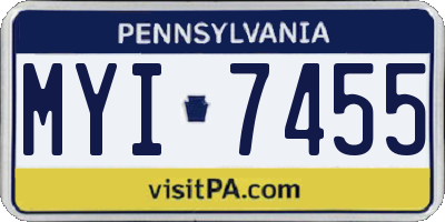 PA license plate MYI7455