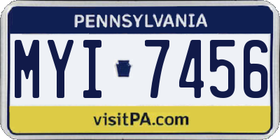 PA license plate MYI7456