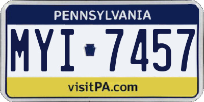 PA license plate MYI7457