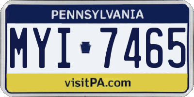PA license plate MYI7465