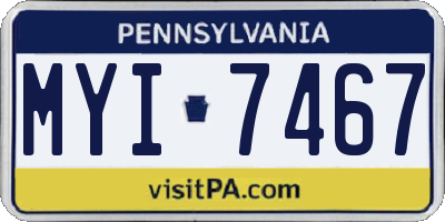 PA license plate MYI7467
