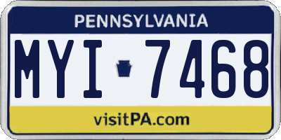 PA license plate MYI7468