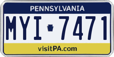PA license plate MYI7471