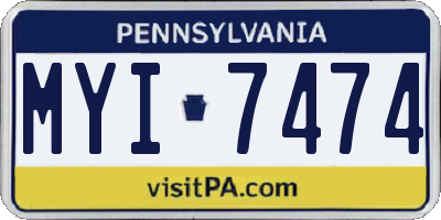 PA license plate MYI7474