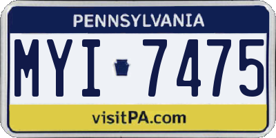 PA license plate MYI7475