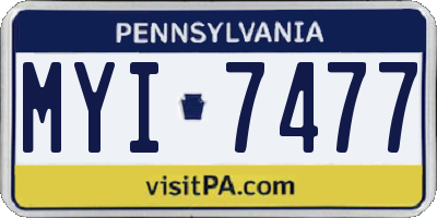 PA license plate MYI7477