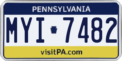 PA license plate MYI7482