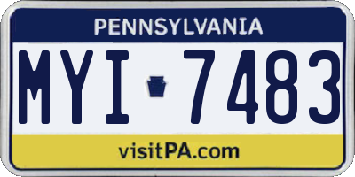 PA license plate MYI7483