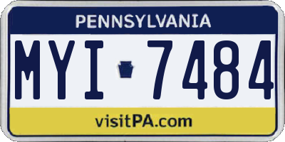 PA license plate MYI7484