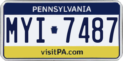 PA license plate MYI7487