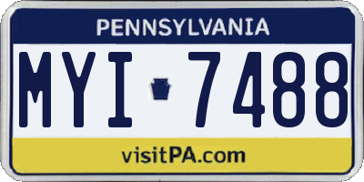 PA license plate MYI7488