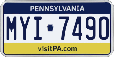 PA license plate MYI7490
