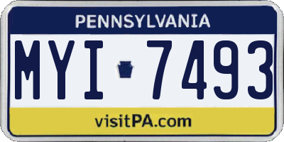 PA license plate MYI7493