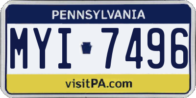 PA license plate MYI7496