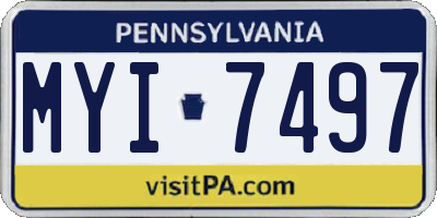 PA license plate MYI7497