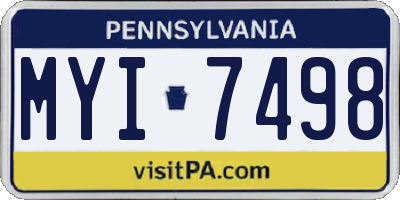 PA license plate MYI7498