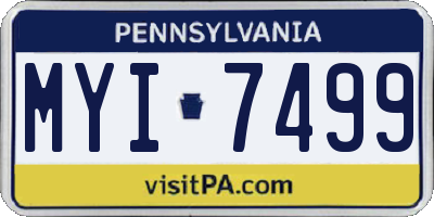 PA license plate MYI7499