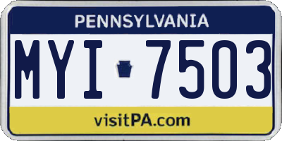 PA license plate MYI7503
