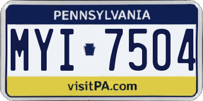 PA license plate MYI7504