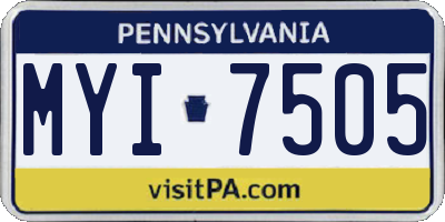 PA license plate MYI7505