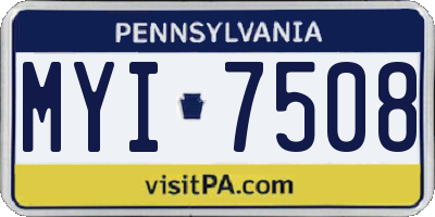 PA license plate MYI7508