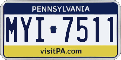 PA license plate MYI7511