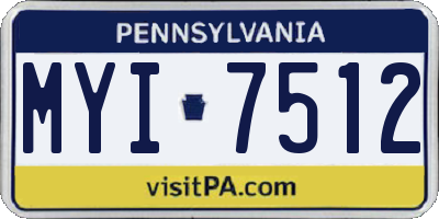 PA license plate MYI7512