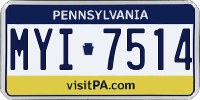 PA license plate MYI7514