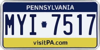 PA license plate MYI7517