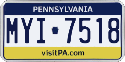 PA license plate MYI7518