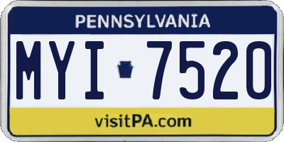 PA license plate MYI7520