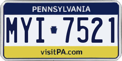 PA license plate MYI7521