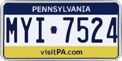 PA license plate MYI7524