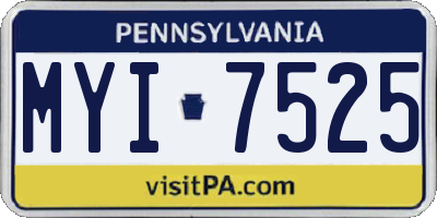 PA license plate MYI7525