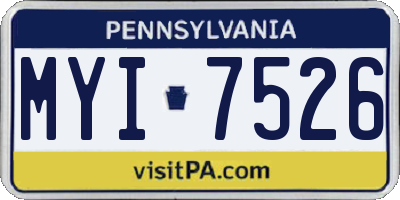 PA license plate MYI7526