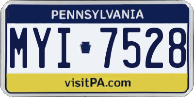 PA license plate MYI7528