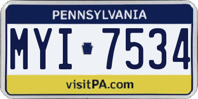 PA license plate MYI7534
