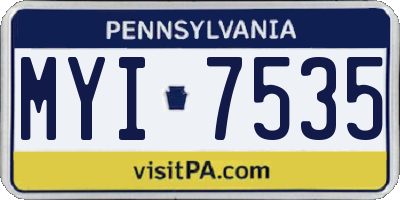 PA license plate MYI7535