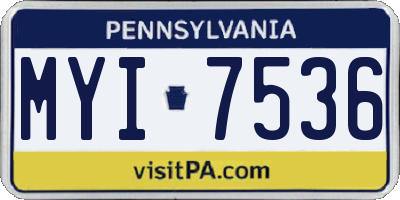 PA license plate MYI7536