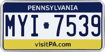 PA license plate MYI7539