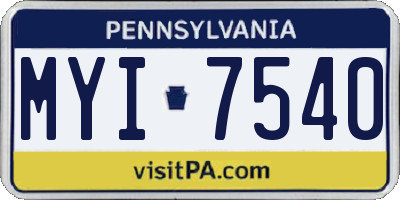 PA license plate MYI7540