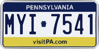 PA license plate MYI7541