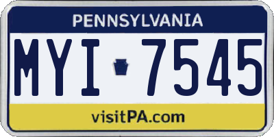PA license plate MYI7545
