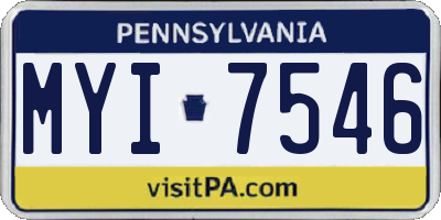 PA license plate MYI7546