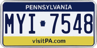 PA license plate MYI7548