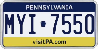 PA license plate MYI7550
