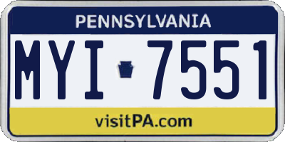 PA license plate MYI7551
